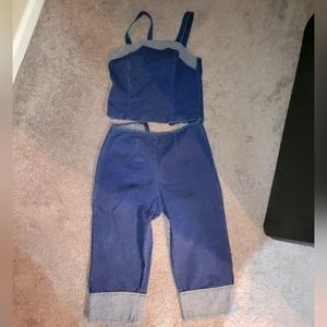 Two piece stretch denim set